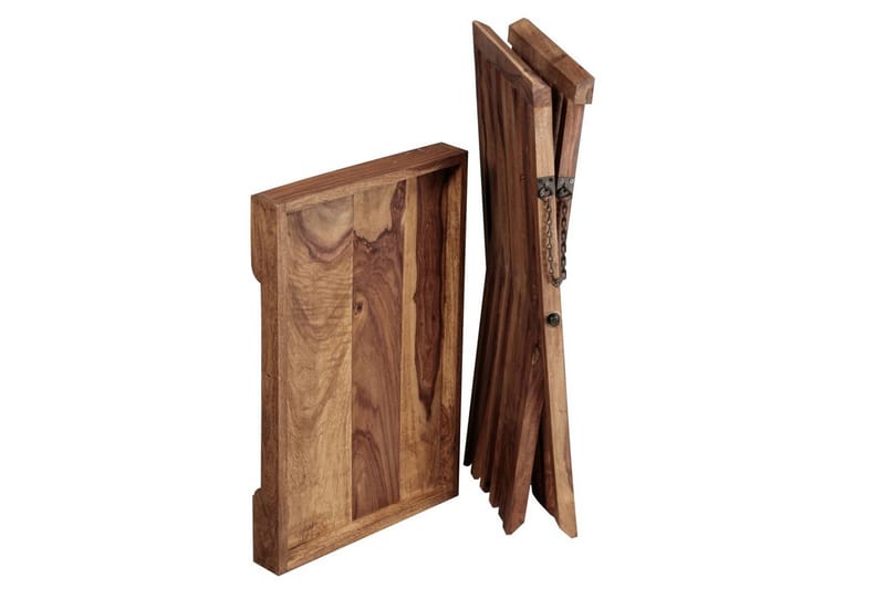 Sidebord Wohnling Rustikt sofabord, massivt træ med foldbart krydsben-design i landlig stil - Møbler - Borde - Aflastningsbord - Bakkebord & små borde