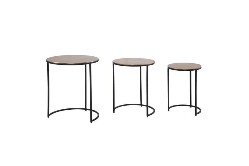 Sidebord Wohnling Sæt med 3 runde metal med filigran metalben industriel - Møbler - Borde - Aflastningsbord - Lampebord