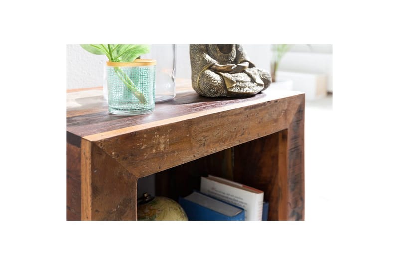 Sidebord Wohnling Solidt genbrugstræ Kolkutta kube industriel - Møbler - Borde - Aflastningsbord - Lampebord