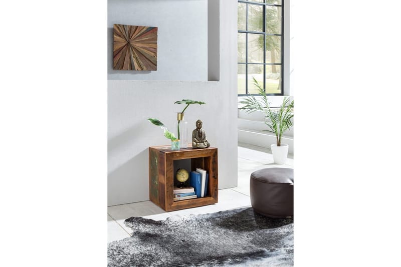 Sidebord Wohnling Solidt genbrugstræ Kolkutta kube industriel - Møbler - Borde - Aflastningsbord - Lampebord