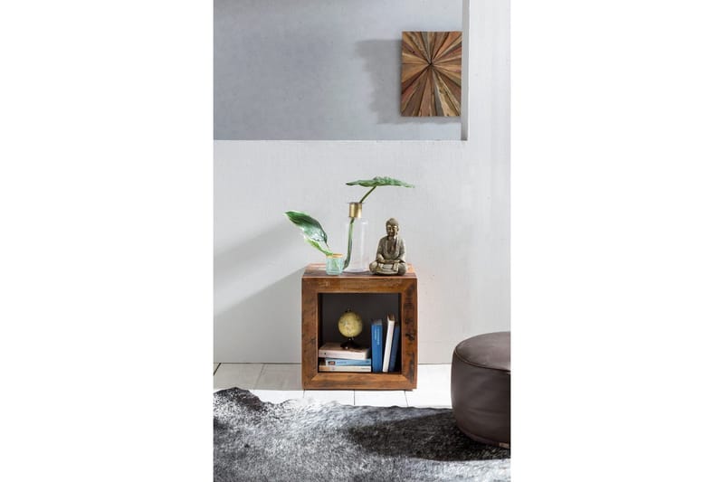 Sidebord Wohnling Solidt genbrugstræ Kolkutta kube industriel - Møbler - Borde - Aflastningsbord - Lampebord