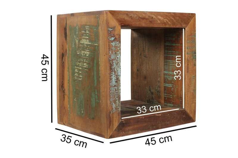 Sidebord Wohnling Solidt genbrugstræ Kolkutta kube industriel - Møbler - Borde - Aflastningsbord - Lampebord