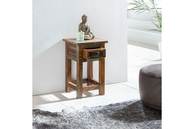 Sidebord Wohnling Solidt genbrugstræ Kolkutta skuffe industriel - Møbler - Borde - Aflastningsbord - Lampebord