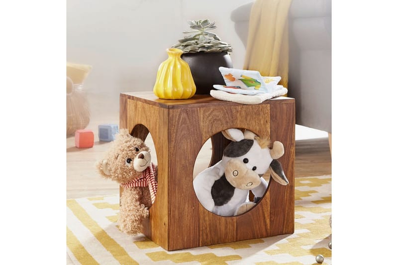 Sidebord Wohnling Solidt træ kubelagringsplads landlig stil - Møbler - Borde - Aflastningsbord - Lampebord