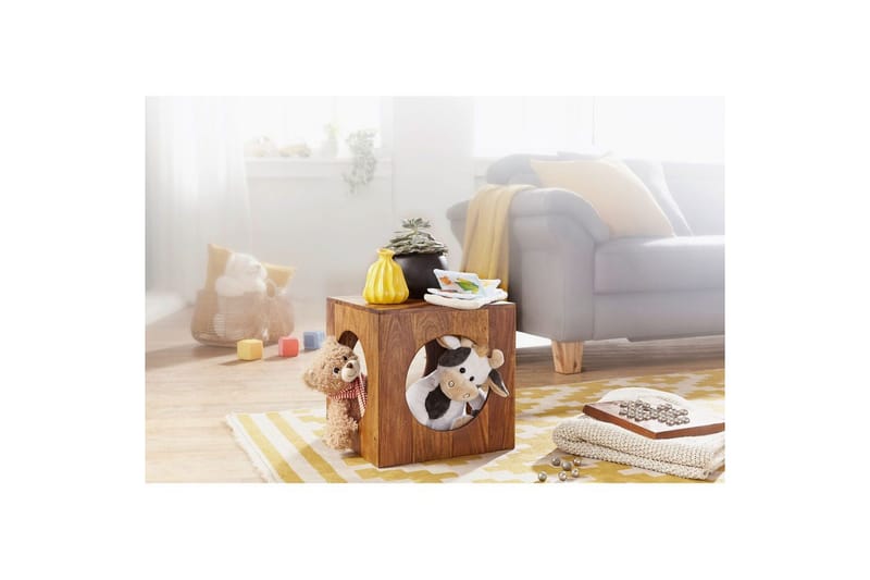 Sidebord Wohnling Solidt træ kubelagringsplads landlig stil - Møbler - Borde - Aflastningsbord - Lampebord