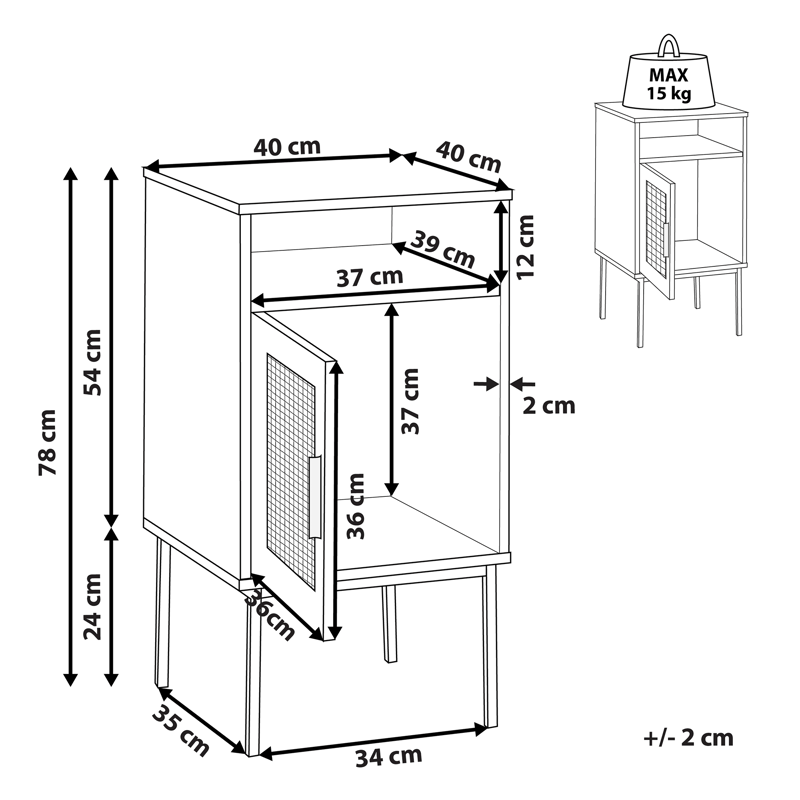 Sidebord Pasco - Brun - Møbler - Borde - Aflastningsbord - Sengebord