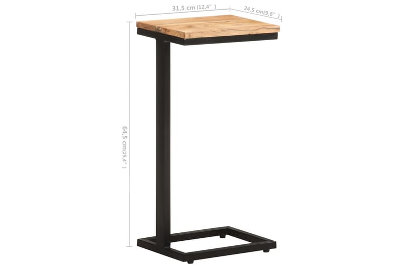 sideborde 2 stk. 31,5x24,5x64,5 cm massivt akacietræ - Brun - Møbler - Borde - Aflastningsbord - Lampebord