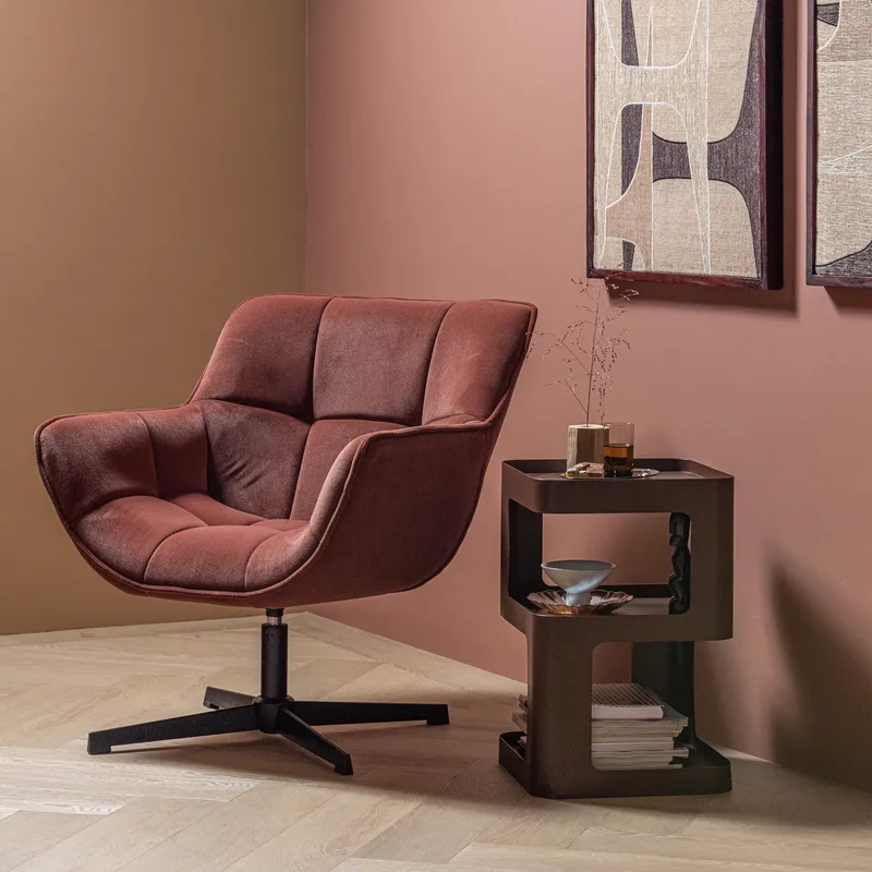 Sidebord/Natbord Riv 35 cm, Lilla/Brun