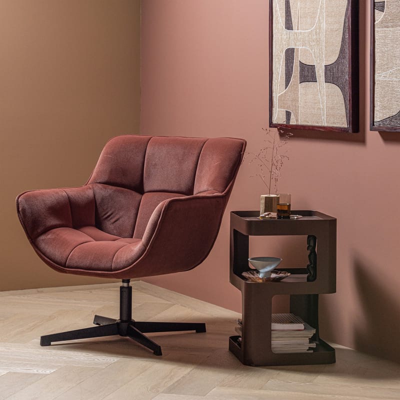 Sidebord/Natbord Riv 35 cm, Lilla/Brun