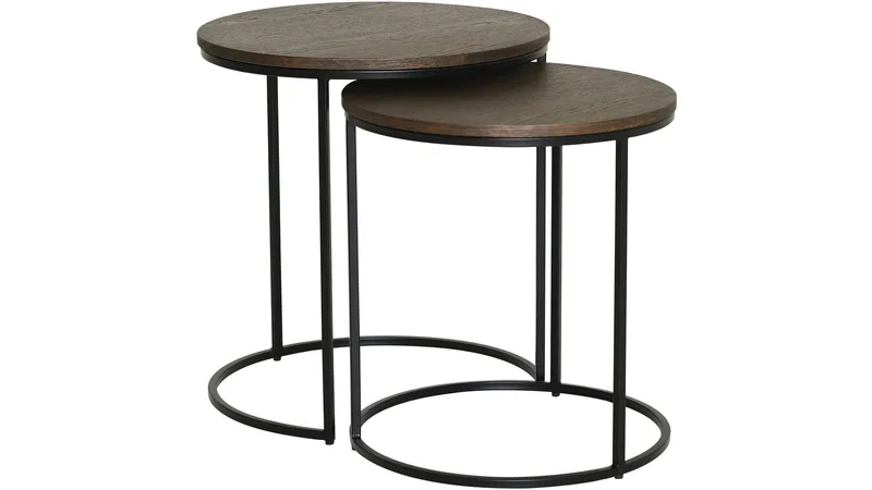 Sidebordsæt Kapelvej Rund 49/45 cm, Brun