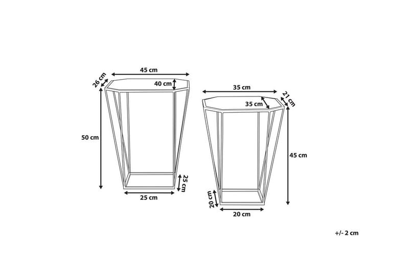 Sierra Sidebord 2 St 45 | 35 cm - Guld - Møbler - Borde - Aflastningsbord