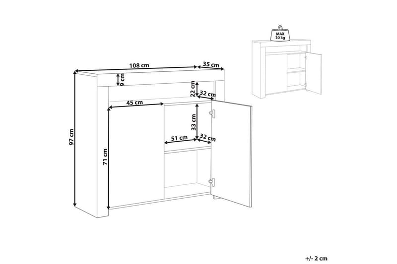 Skænk Covina - Møbler - Borde - Aflastningsbord - Lampebord