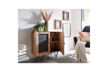 Skænk Wohnling Massivt træ 80 cm 3D-kant stenoptik front 2 døre moderne - Opbevaring - Opbevaringsmøbler - Skænke & sideboards