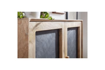 Skænk Wohnling Massivt træ 80 cm 3D-kant stenoptik front 2 døre moderne - Opbevaring - Opbevaringsmøbler - Skænke & sideboards