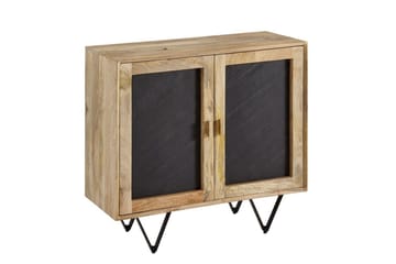 Skænk Wohnling Massivt træ 80 cm 3D-kant stenoptik front 2 døre moderne - Opbevaring - Opbevaringsmøbler - Skænke & sideboards