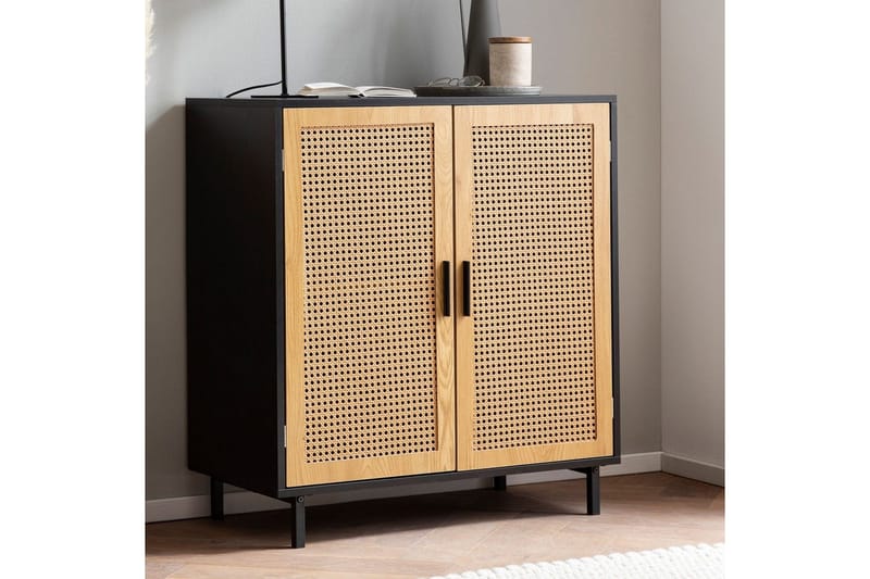 Skænk Wohnling Melaminbelagt MDF 80 cm 2 døre med wienervæv moderne - Opbevaring - Opbevaringsmøbler - Skænke & sideboards