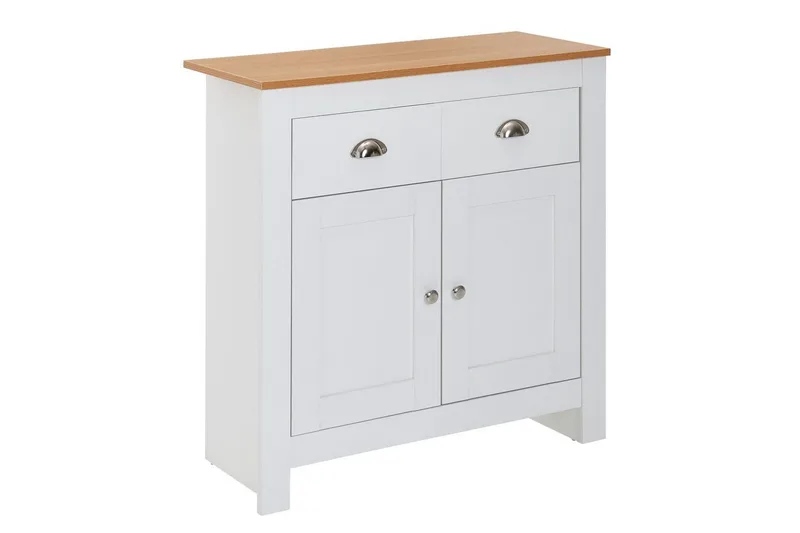 Skænk Wohnling Melaminbelagt spånplade bicolor-optik eg/hvid 2 døre 2 skuffer moderne, undefined