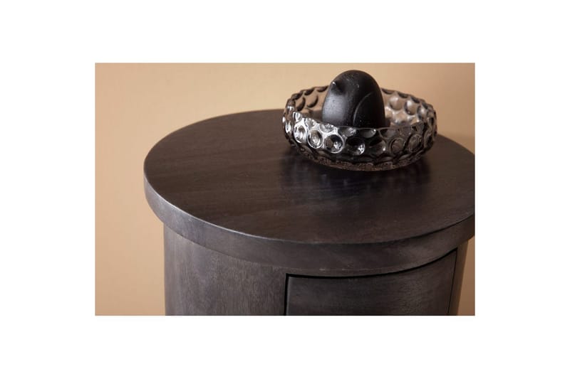 Skænk Wohnling Rund Massivt Træ Landstil Sort, 3 skuffer - Sort, 3 skuffer - Opbevaring - Opbevaringsmøbler - Kommode - Entrékommode