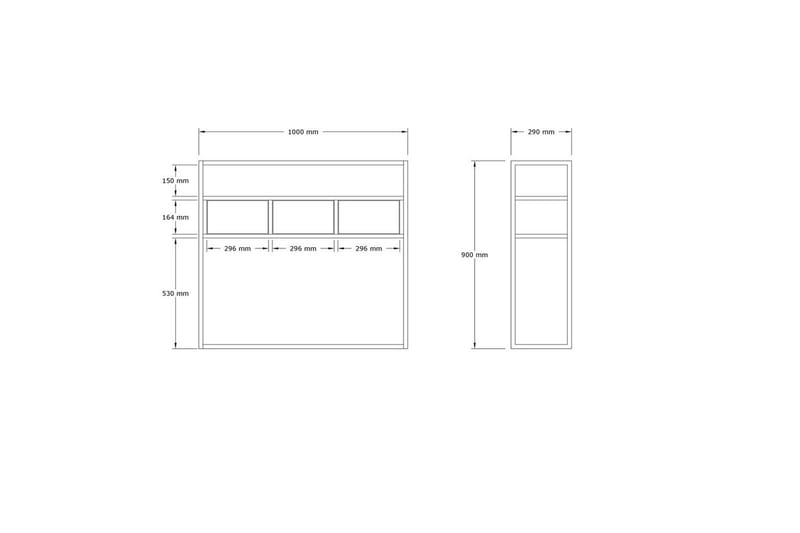 Skinke konsolbord 100 cm - Hvid - Møbler - Borde - Aflastningsbord - Entrébord