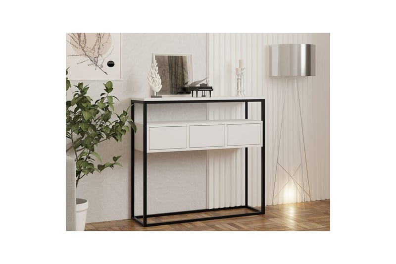Skinke konsolbord 100 cm - Hvid - Møbler - Borde - Aflastningsbord - Entrébord