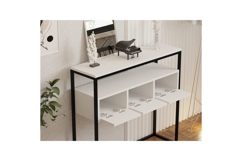 Skinke konsolbord 100 cm - Hvid - Møbler - Borde - Aflastningsbord - Entrébord