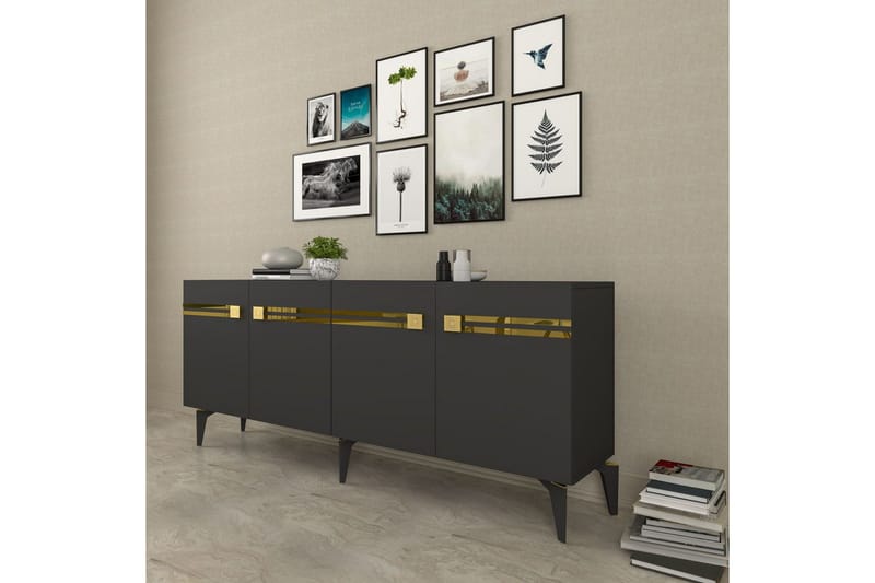 Slobidka Konsolbord 150 cm - Guld/Grafitgrå - Møbler - Borde - Aflastningsbord - Entrébord