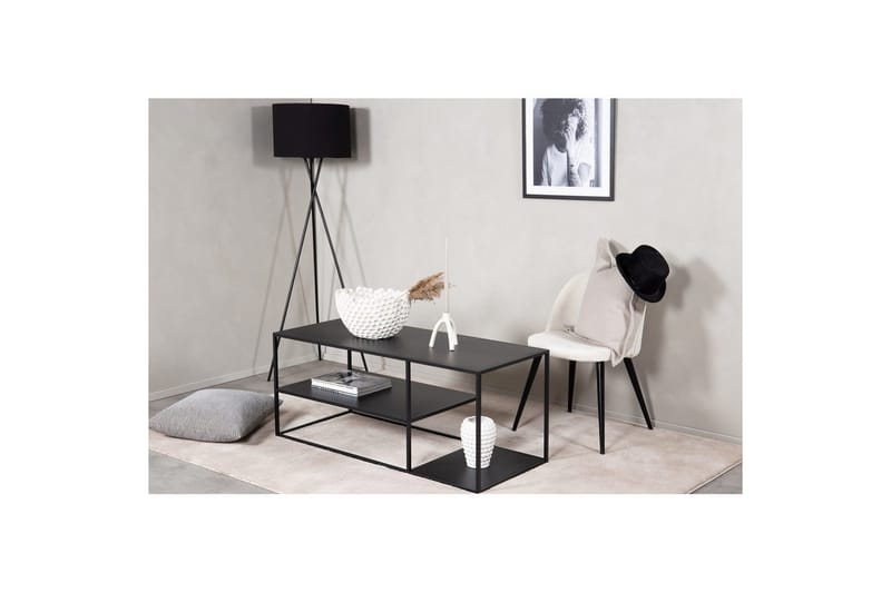 Sofabord Staal - Sort, 120x50x50 - Møbler - Borde - Aflastningsbord - Entrébord