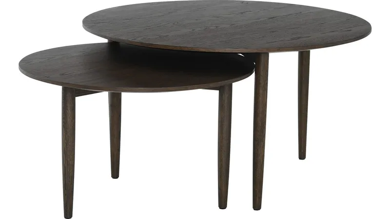 Sofabordsæt Ravik Ø90/Ø70 cm, Brun