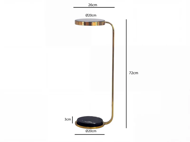 Solren rundt sidebord 72 cm i metal med marmorplade - sort guld - Møbler - Borde - Aflastningsbord - Lampebord