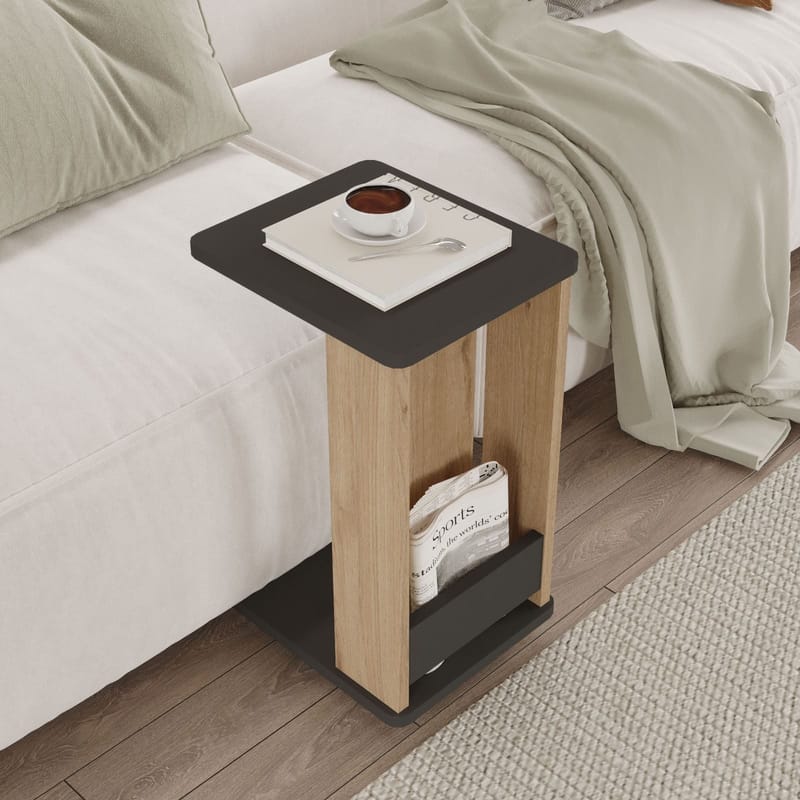 Solven Sidebord 32x42x55 cm - Eg og antracit - Møbler - Borde - Aflastningsbord - Lampebord