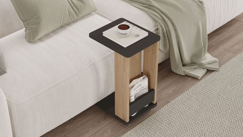 Solven Sidebord 32x42x55 cm - Eg og antracit - Møbler - Borde - Aflastningsbord - Lampebord