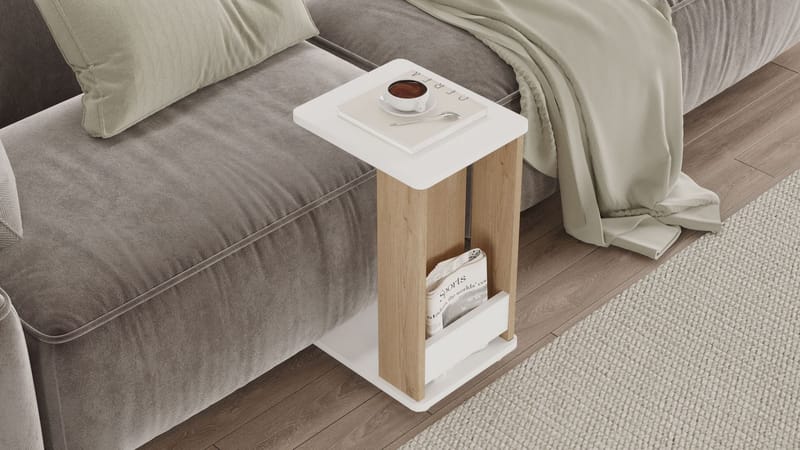 Solven Sidebord 32x42x55 cm - Eg og hvid - Møbler - Borde - Aflastningsbord - Lampebord