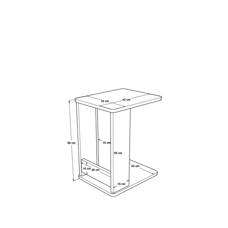 Solven Sidebord 32x42x55 cm - Eg/Antracit - Møbler - Borde - Aflastningsbord - Lampebord