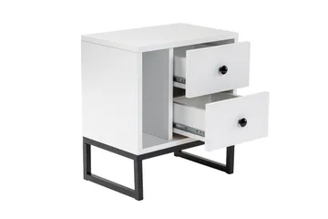 Sonali Natbord 45 cm - Hvid/Sort - Møbler - Borde - Aflastningsbord - Sengebord