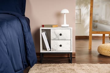 Sonali Natbord 45 cm - Marmor/Sort - Møbler - Borde - Aflastningsbord - Sengebord