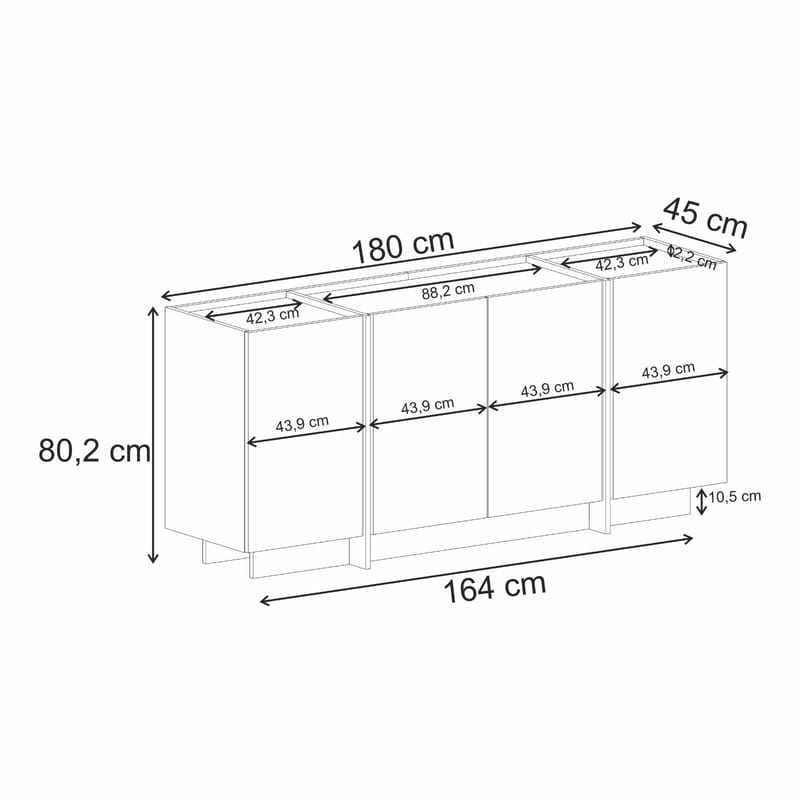 Sorlan Konsolbord 180 cm - Antracit/Sort - Møbler - Borde - Aflastningsbord - Entrébord