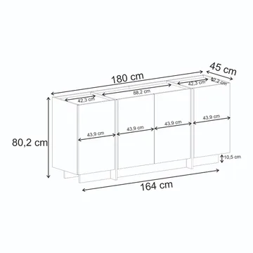 Sorlan Konsolbord 180 cm - Milano Walnut - Møbler - Borde - Aflastningsbord - Entrébord