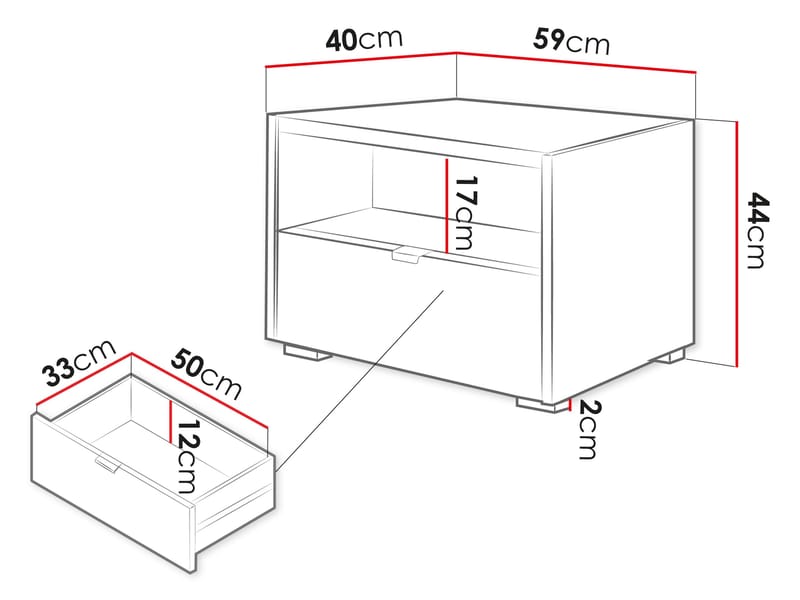 Sovren Natbord 59 cm - Brun - Møbler - Borde - Aflastningsbord - Sengebord
