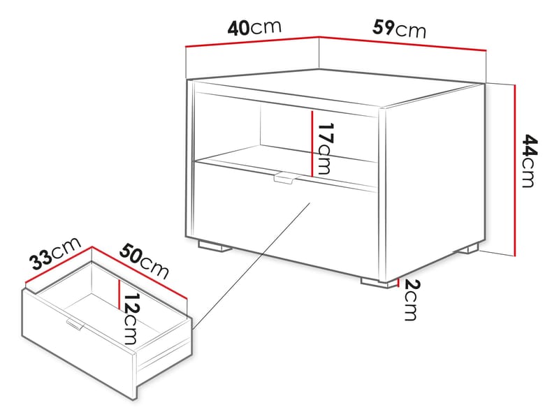 Sovren Natbord 59 cm - Brun - Møbler - Borde - Aflastningsbord - Sengebord
