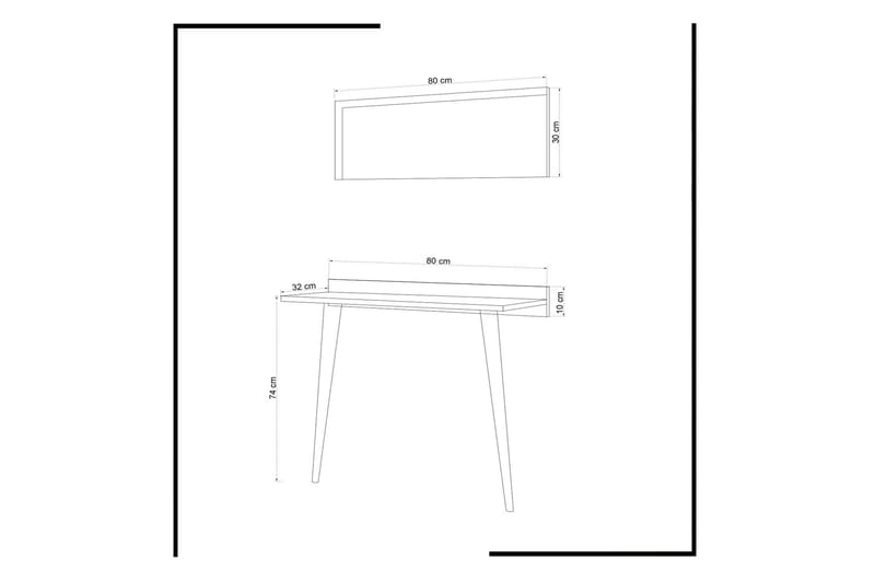 Sqandie skrivebord mod væg - Hvid - Møbler - Borde - Kontorbord - Skrivebord