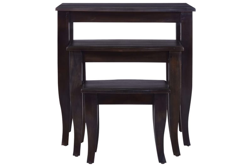 stabelbare sideborde 3 stk. massivt mahognitræ sort - Sort - Lampebord - Bakkebord & små borde
