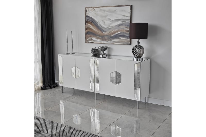 Stedum Konsolbord 180 cm - Hvid/Sølv - Entrébord - Konsolbord & sidebord