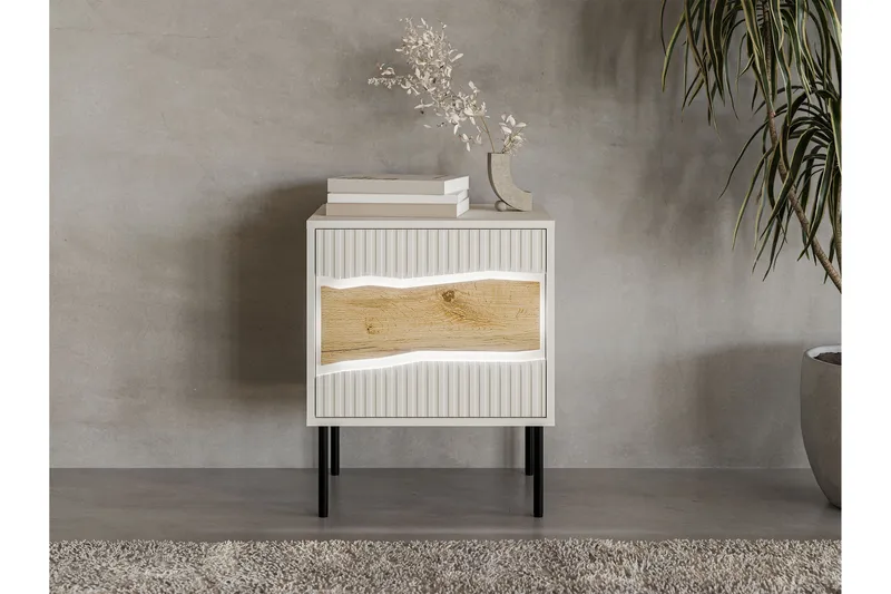 Stintino Sengebord 51 cm - Beige/Brun - Møbler - Borde - Aflastningsbord - Sengebord