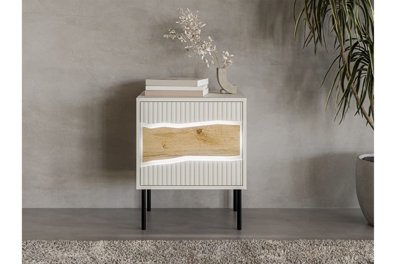 Stintino Sengebord 51 cm - Beige/Brun - Møbler - Borde - Aflastningsbord - Sengebord