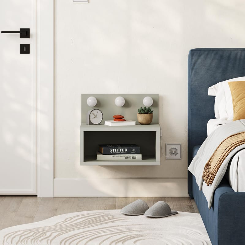 Sumira Sengebord 40 cm - Ash Green - Møbler - Borde - Aflastningsbord - Sengebord