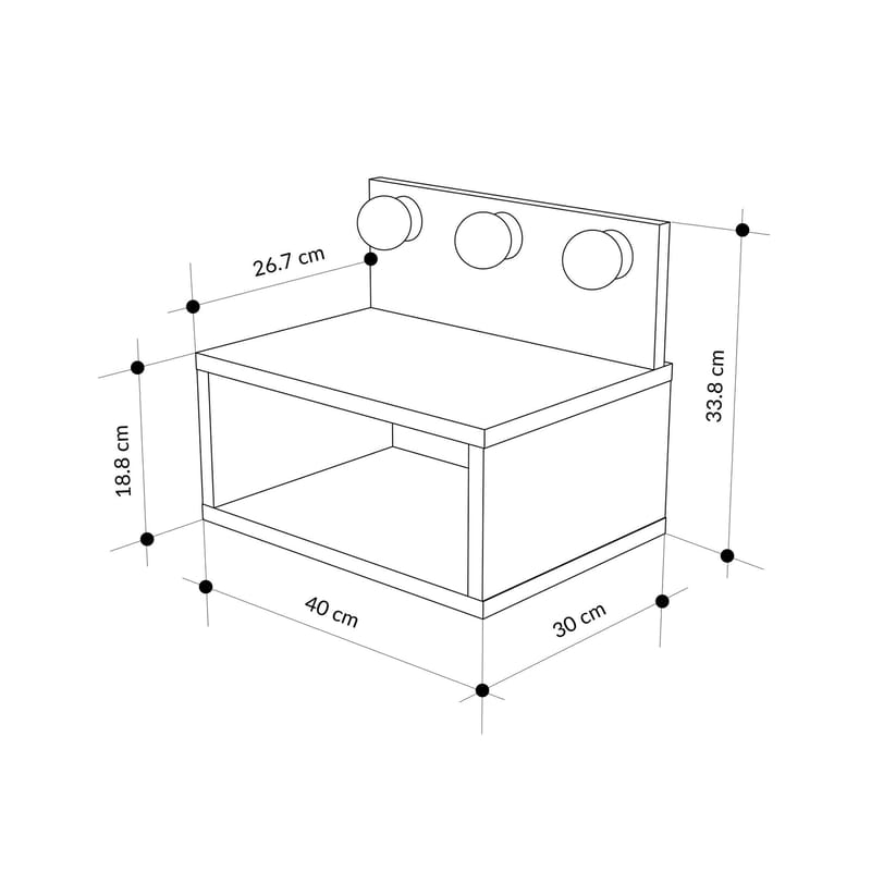 Sumira Sengebord 40 cm - Hvid - Møbler - Borde - Aflastningsbord - Sengebord