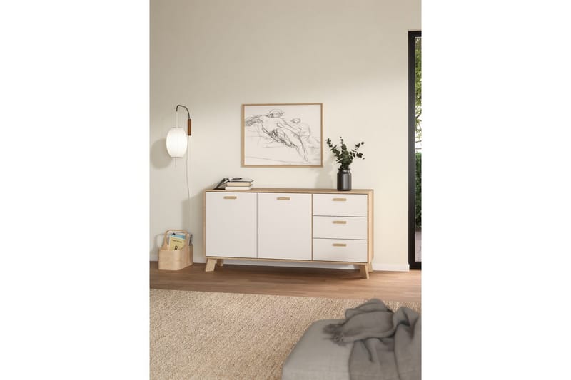 Sumita Konsolbord 147 cm - Hvid/Natur - Møbler - Borde - Aflastningsbord - Entrébord