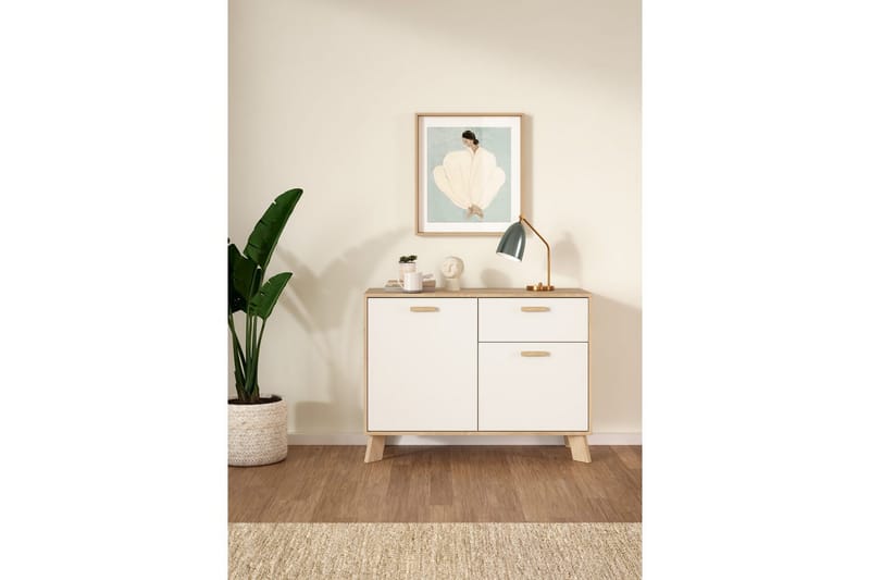 Sumita Konsolbord 99 cm - Hvid/Kirsebærrød - Møbler - Borde - Aflastningsbord - Entrébord