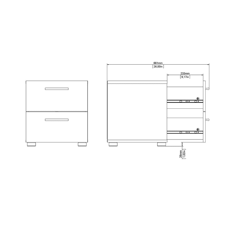 Suntia Natbord med 2 skuffer 40x40x42 cm - Møbler - Borde - Aflastningsbord - Sengebord