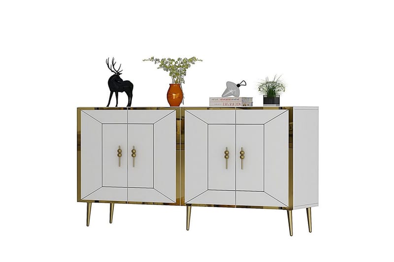 Swirl Konsolbord 150 cm - Guld/Hvid - Møbler - Borde - Aflastningsbord - Entrébord